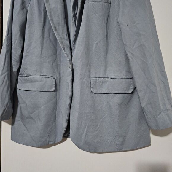 Madewell $178 The Larsen Blazer Drapeweave Overcast Blue Size L NJ732 oversized - Picture 3 of 7